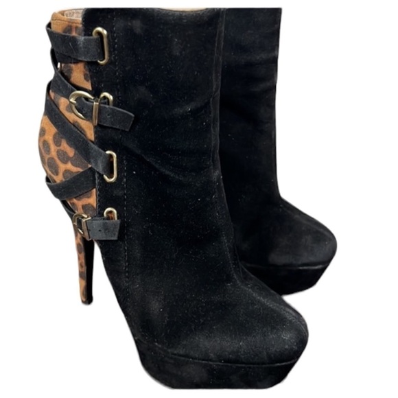 Anne Michelle Animal Print Cheetah Platform Stiletto Heels Size 8 - Picture 2 of 10